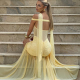 Maxi šaty Alaia - citronové