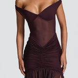 Maxi šaty Alaia - švestkové