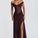 Maxi šaty Alaia - švestkové