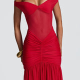 Maxi šaty Alaia - červené