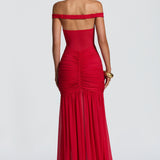 Maxi šaty Alaia - červené