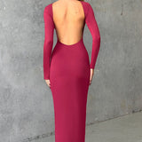 Maxi šaty Aleena - třešňové