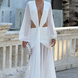 Maxi šaty Andrina - slonovinová