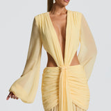 Maxi šaty Andrina - citronové