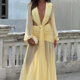 Maxi šaty Andrina - citronové