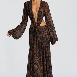Andrina Maxi Haljina - Print s Leopardom