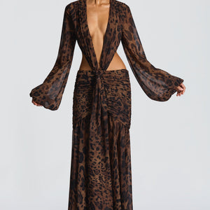 Andrina Maxi Haljina - Print s Leopardom