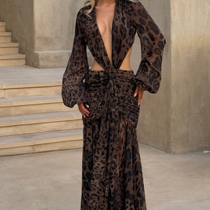 Andrina Maxi Haljina - Print s Leopardom