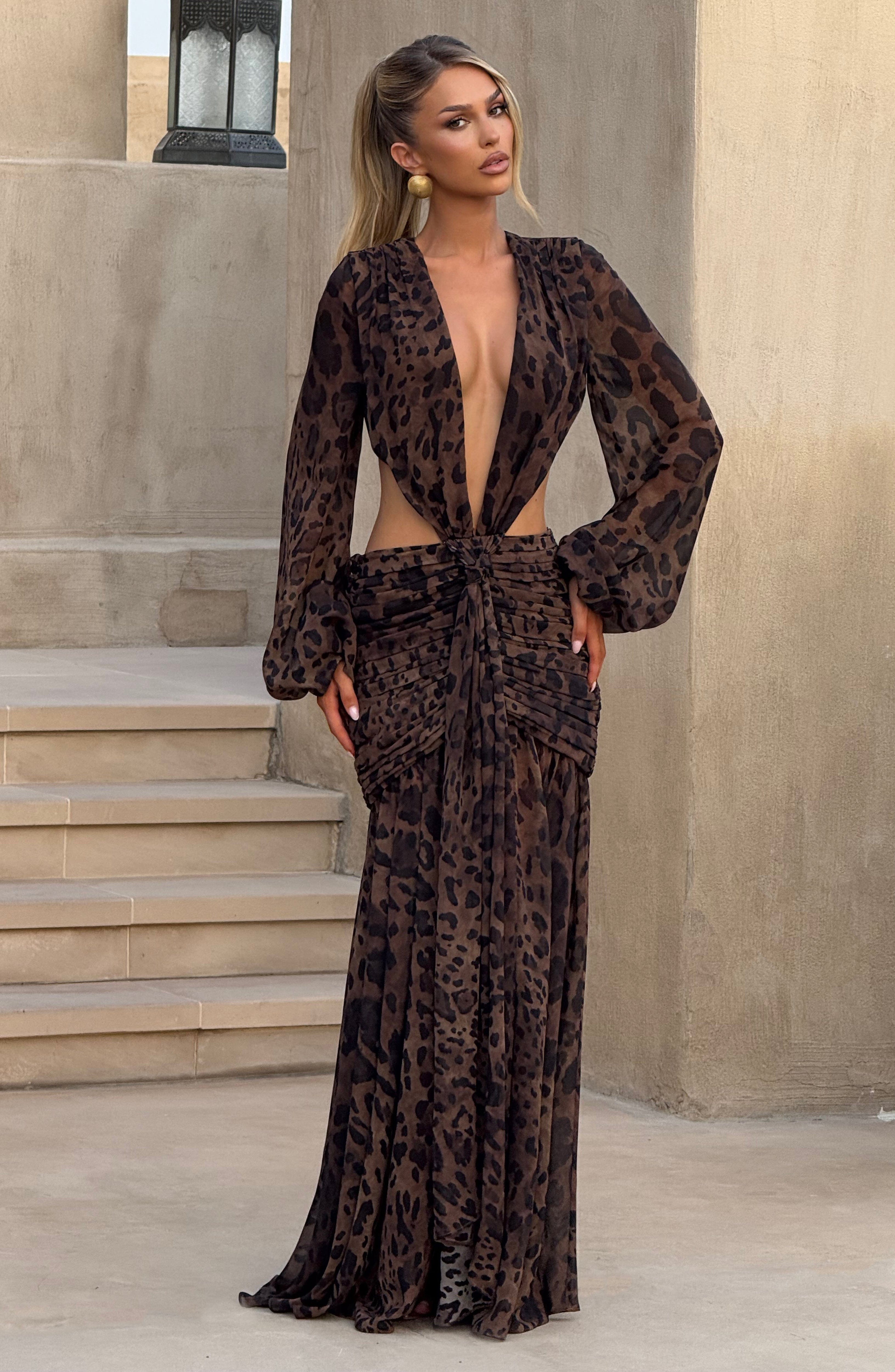 Andrina Maxi Haljina - Print s Leopardom