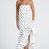 Angelina Maxi Haljina - Crni Uzorak S Točkicama