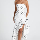 Angelina Maxi Haljina - Crni Uzorak S Točkicama