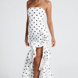 Angelina Maxi Haljina - Crni Uzorak S Točkicama