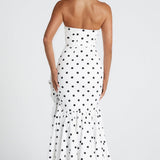 Angelina Maxi Haljina - Crni Uzorak S Točkicama