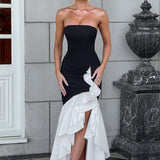 Maxi šaty Angelina - černobílé