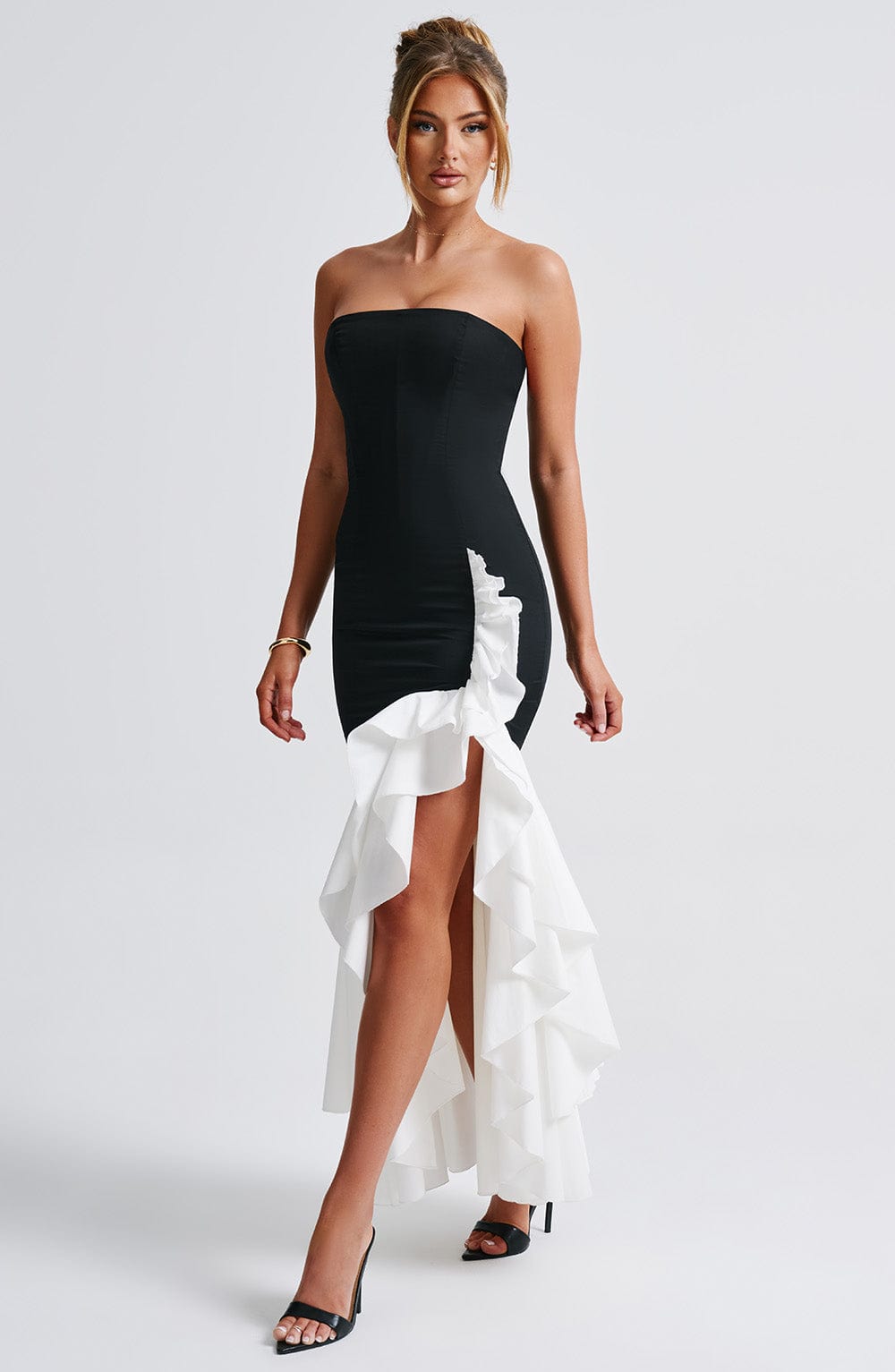 Angelina Maxi Haljina - Crna/Bijela
