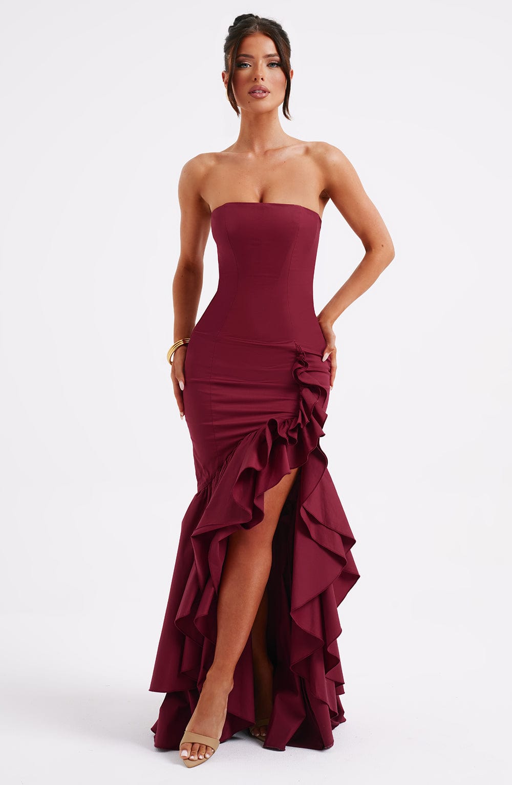 Angelina Maxi Haljina - Burgundac
