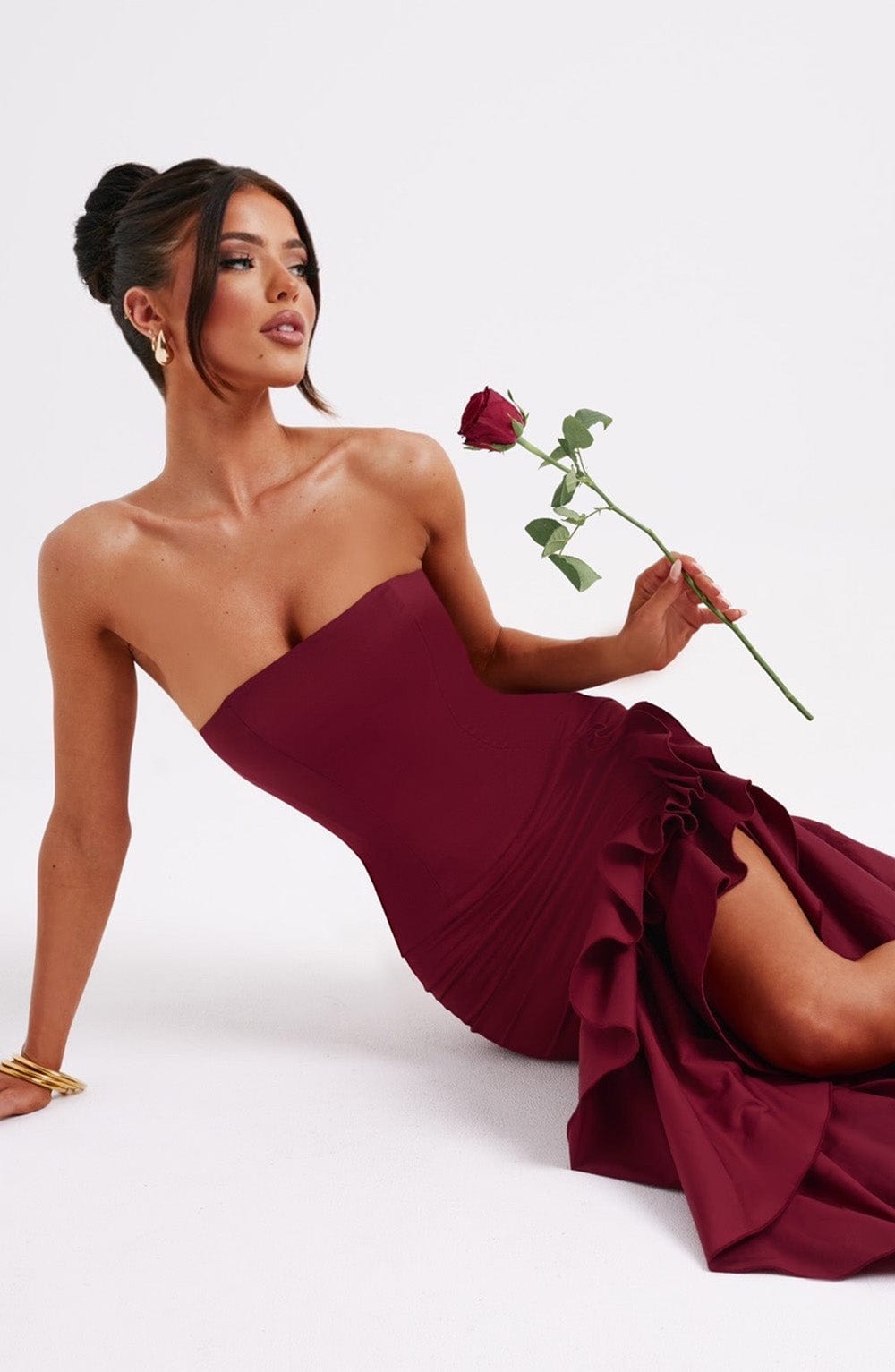 Angelina Maxi Haljina - Burgundac