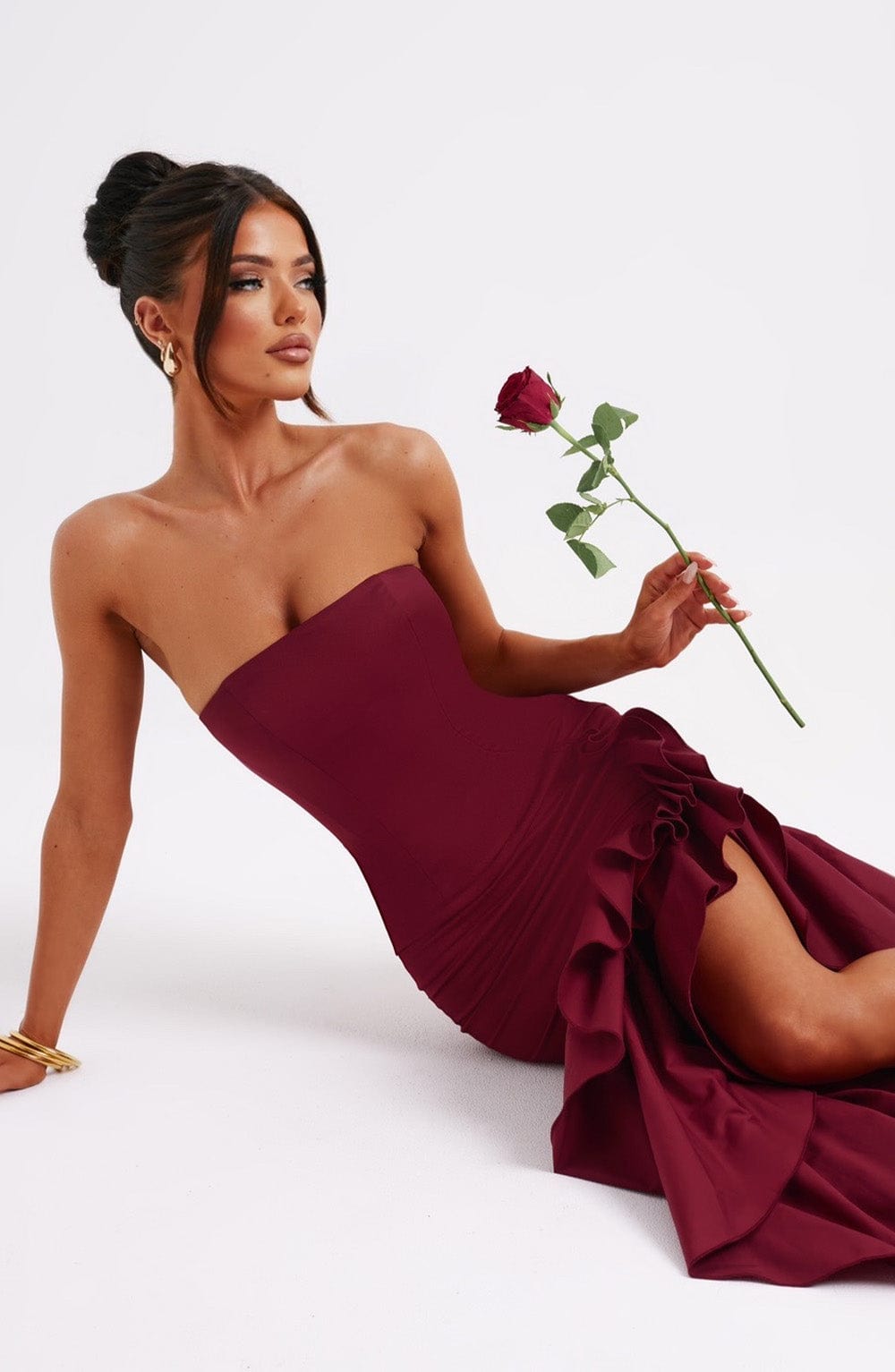 Angelina Maxi Haljina - Burgundac