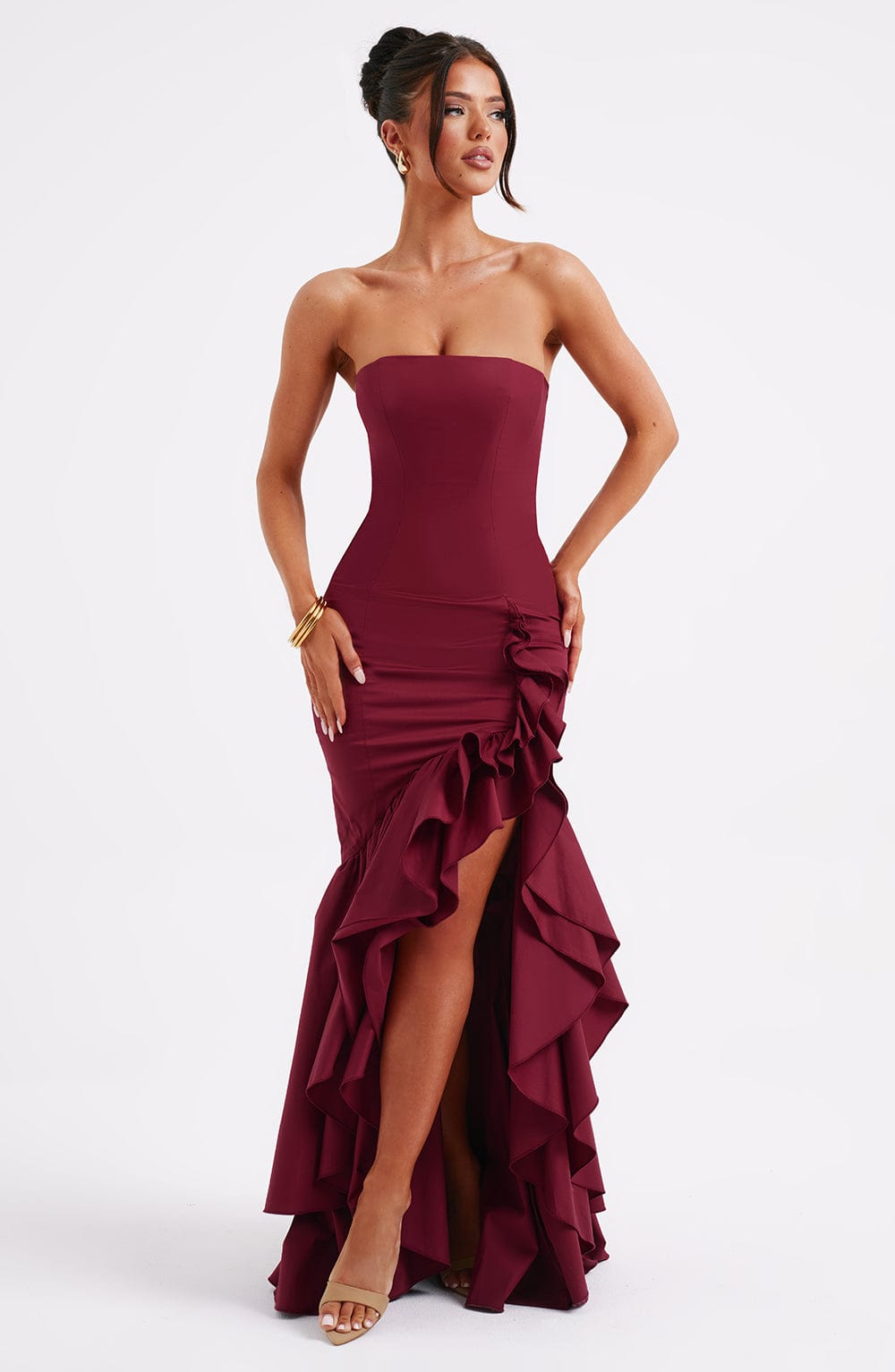 Angelina Maxi Haljina - Burgundac