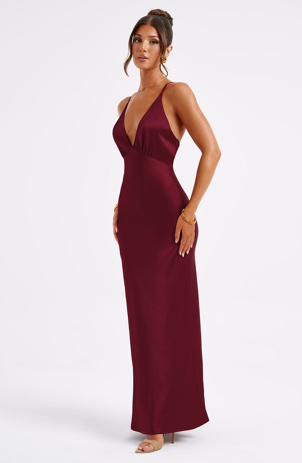Anja Maxi Haljina - Burgundac