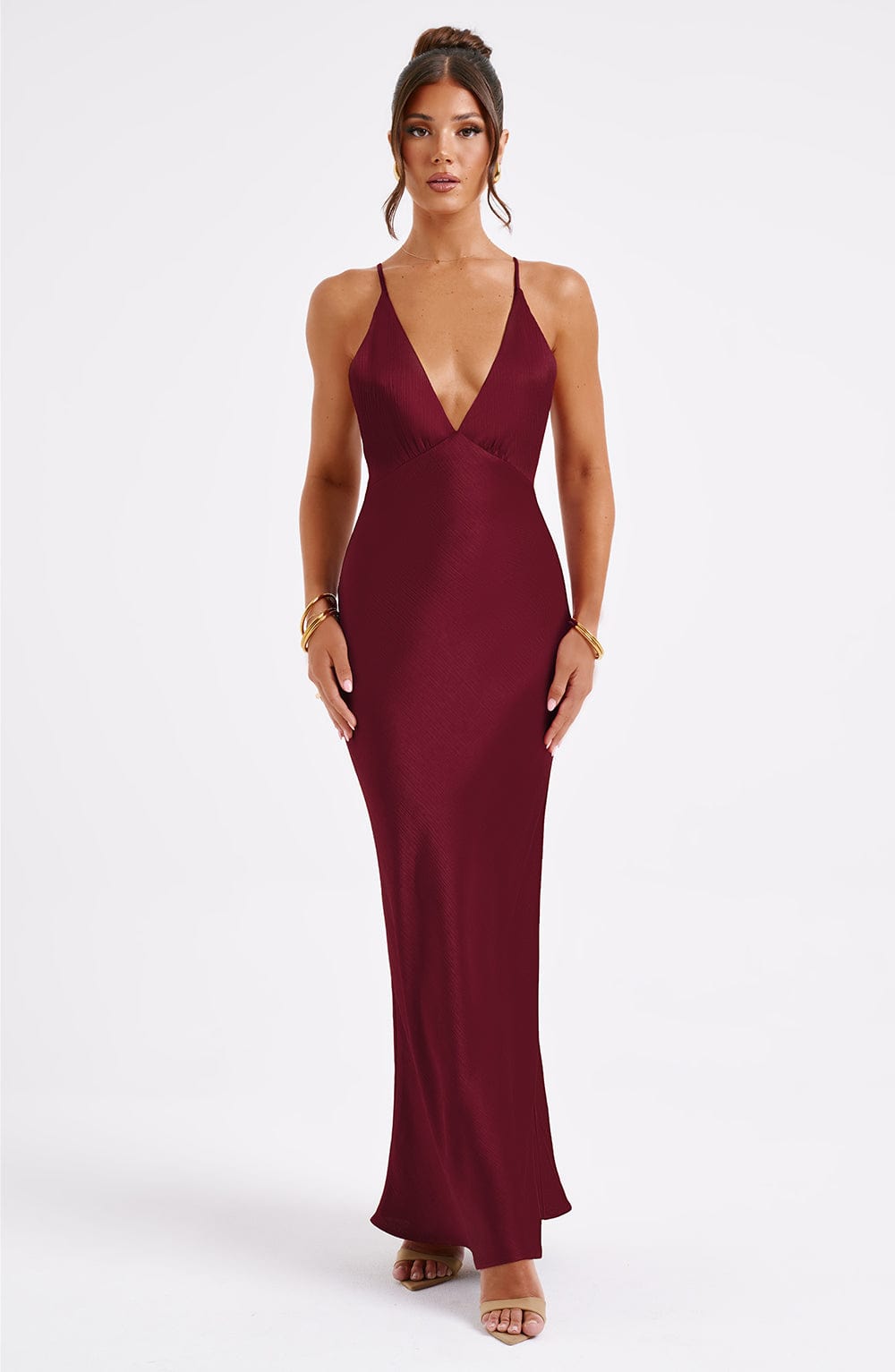 Anja Maxi Haljina - Burgundac