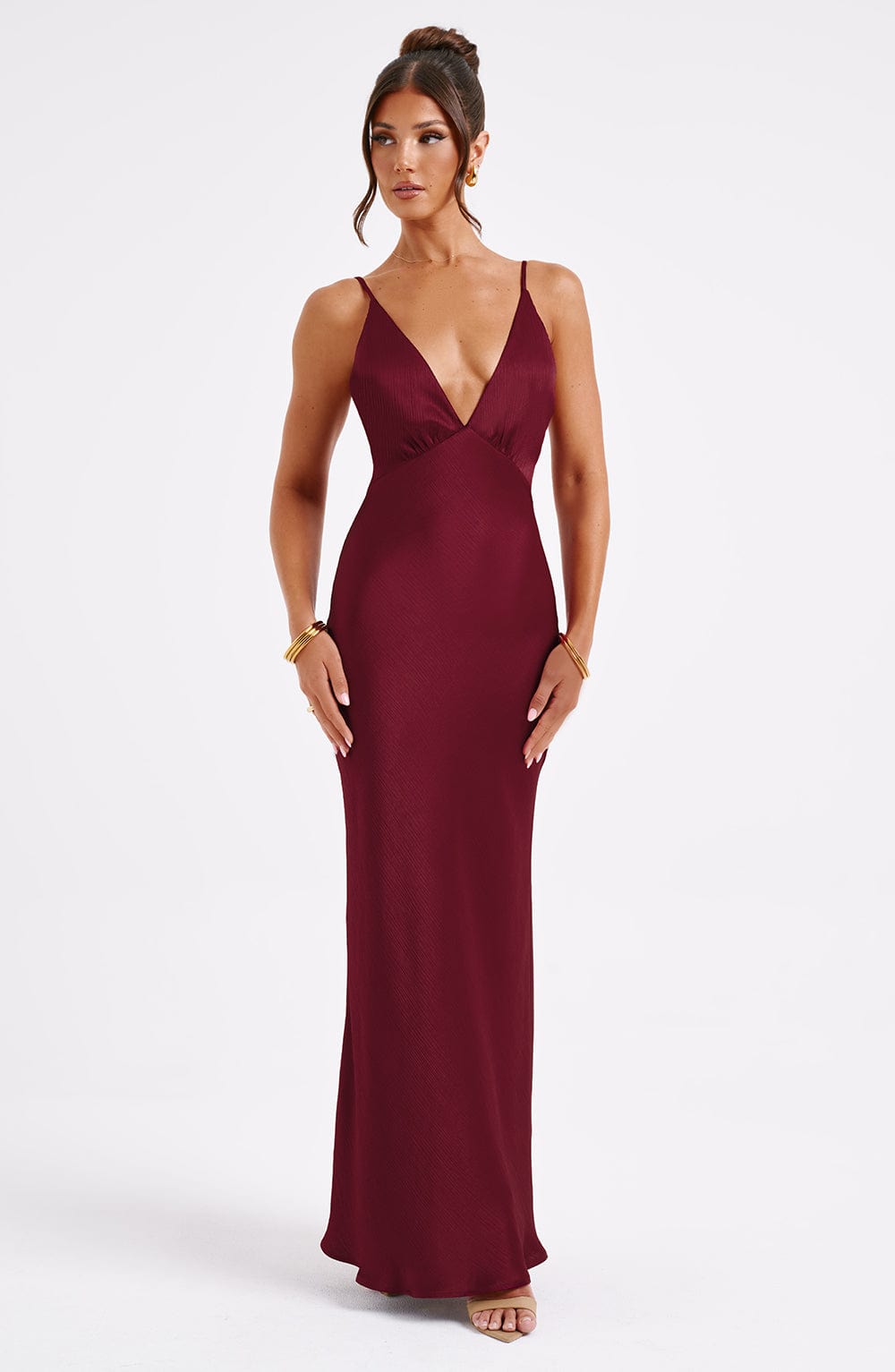 Anja Maxi Haljina - Burgundac