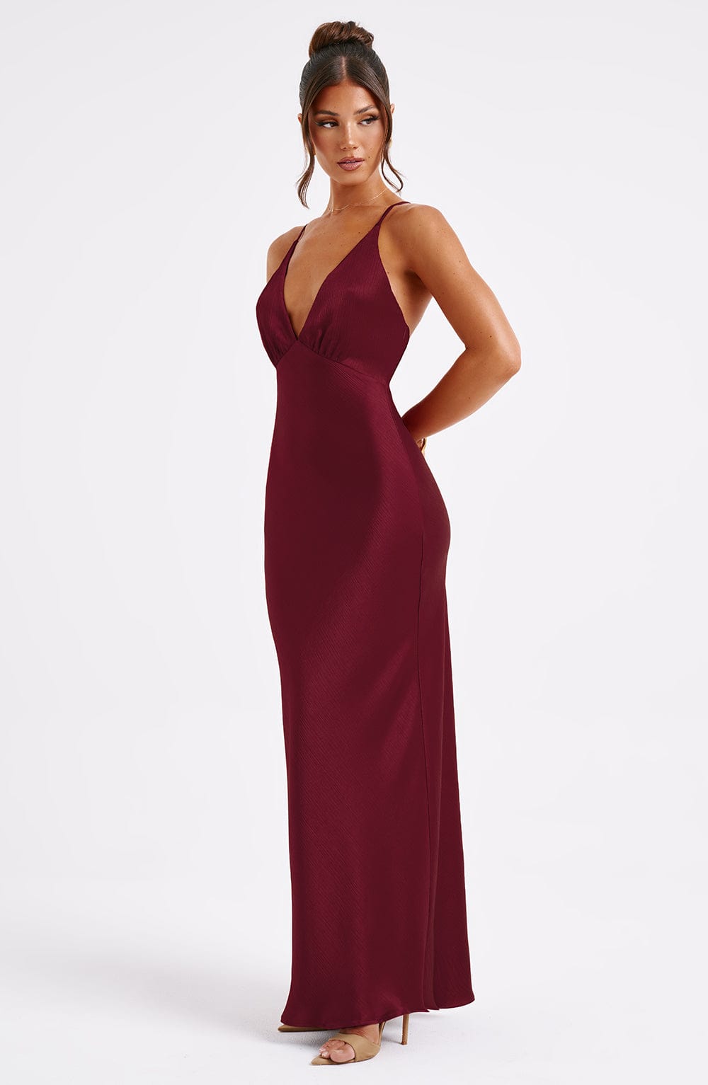 Anja Maxi Haljina - Burgundac