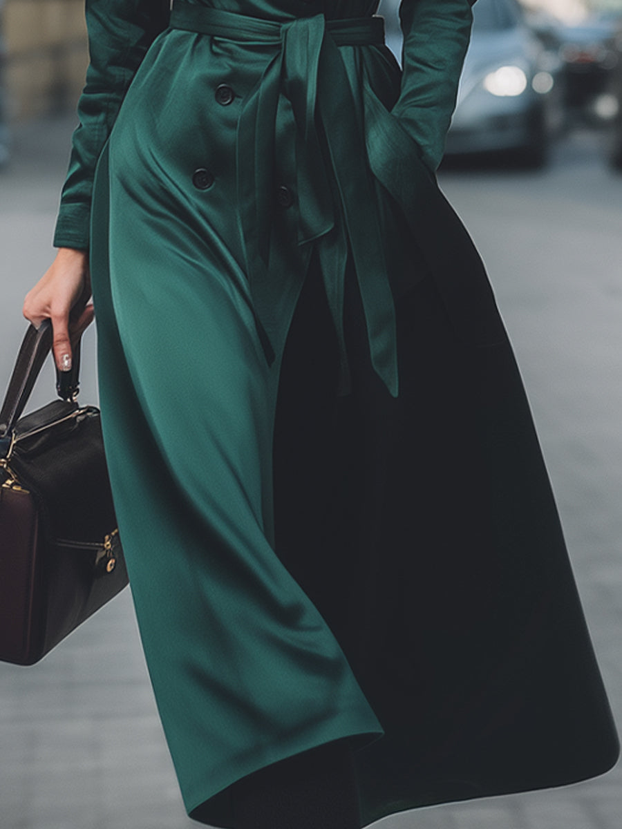Emerald Satin Double Coat