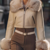 Zkrácená bunda s odnímatelným límcem