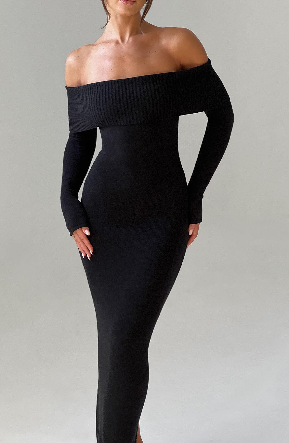 Beverley Pletena Maxi Haljina - Crna