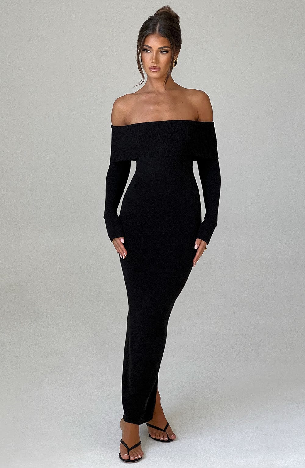 Beverley Pletena Maxi Haljina - Crna