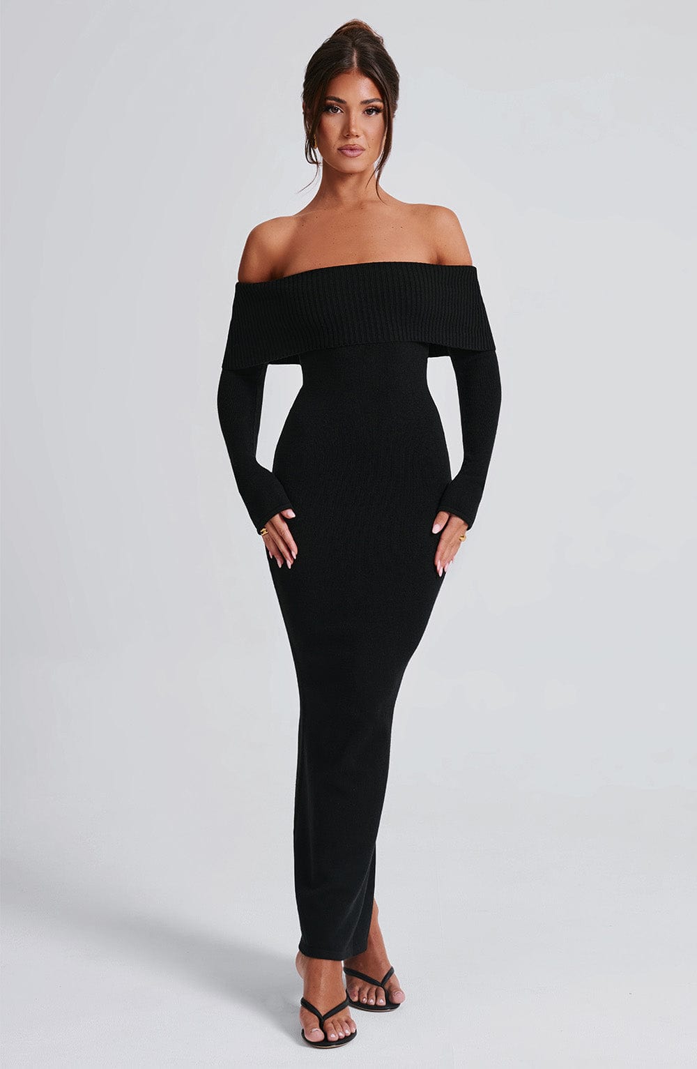 Beverley Pletena Maxi Haljina - Crna