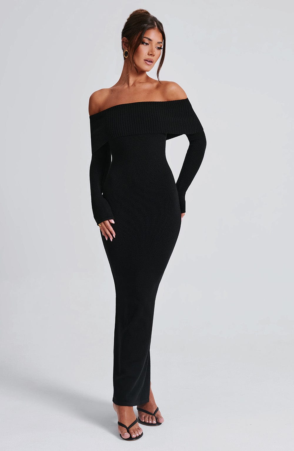 Beverley Pletena Maxi Haljina - Crna
