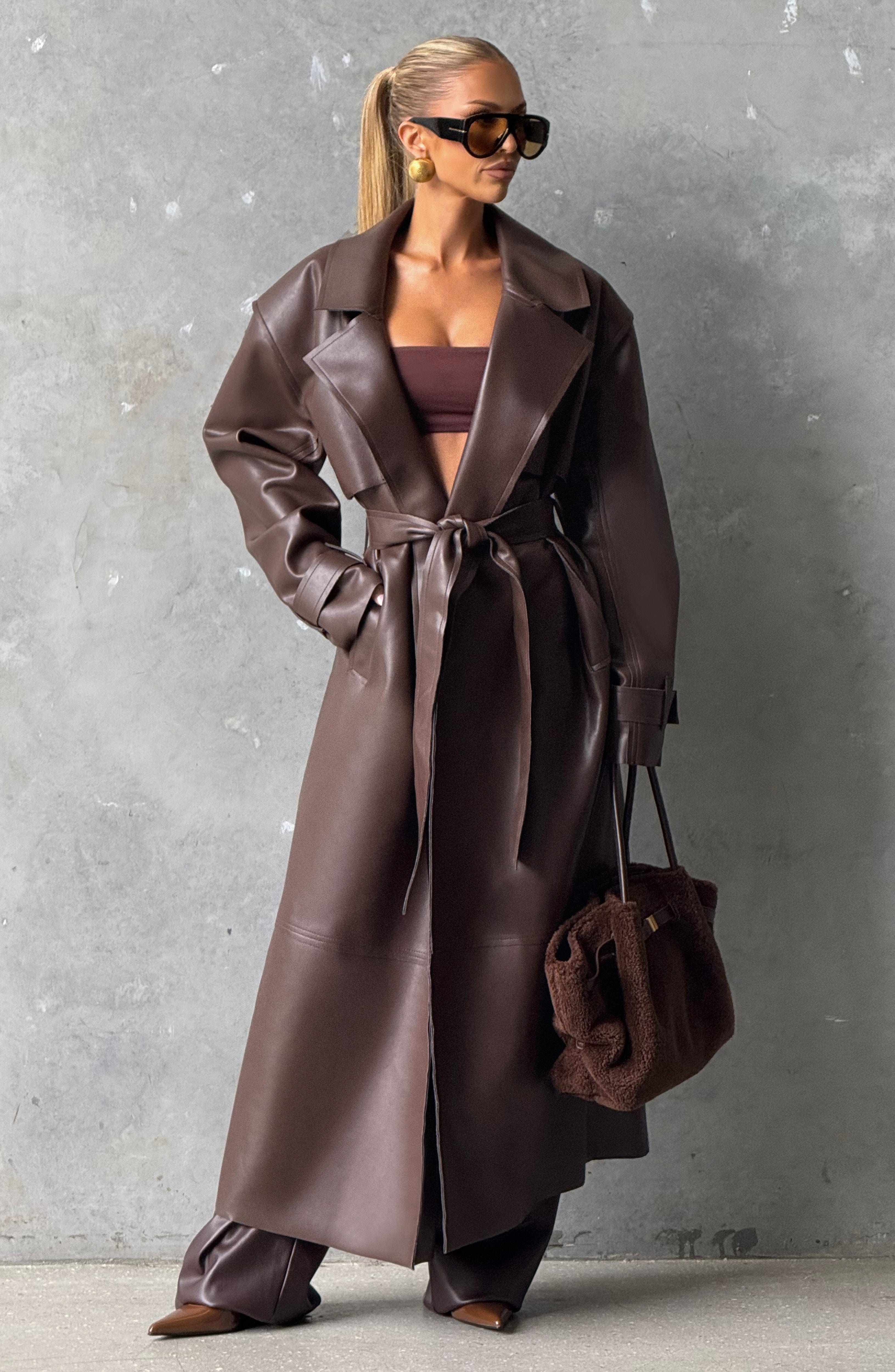 Bridget Trench Coat - Šljiva Smeđa