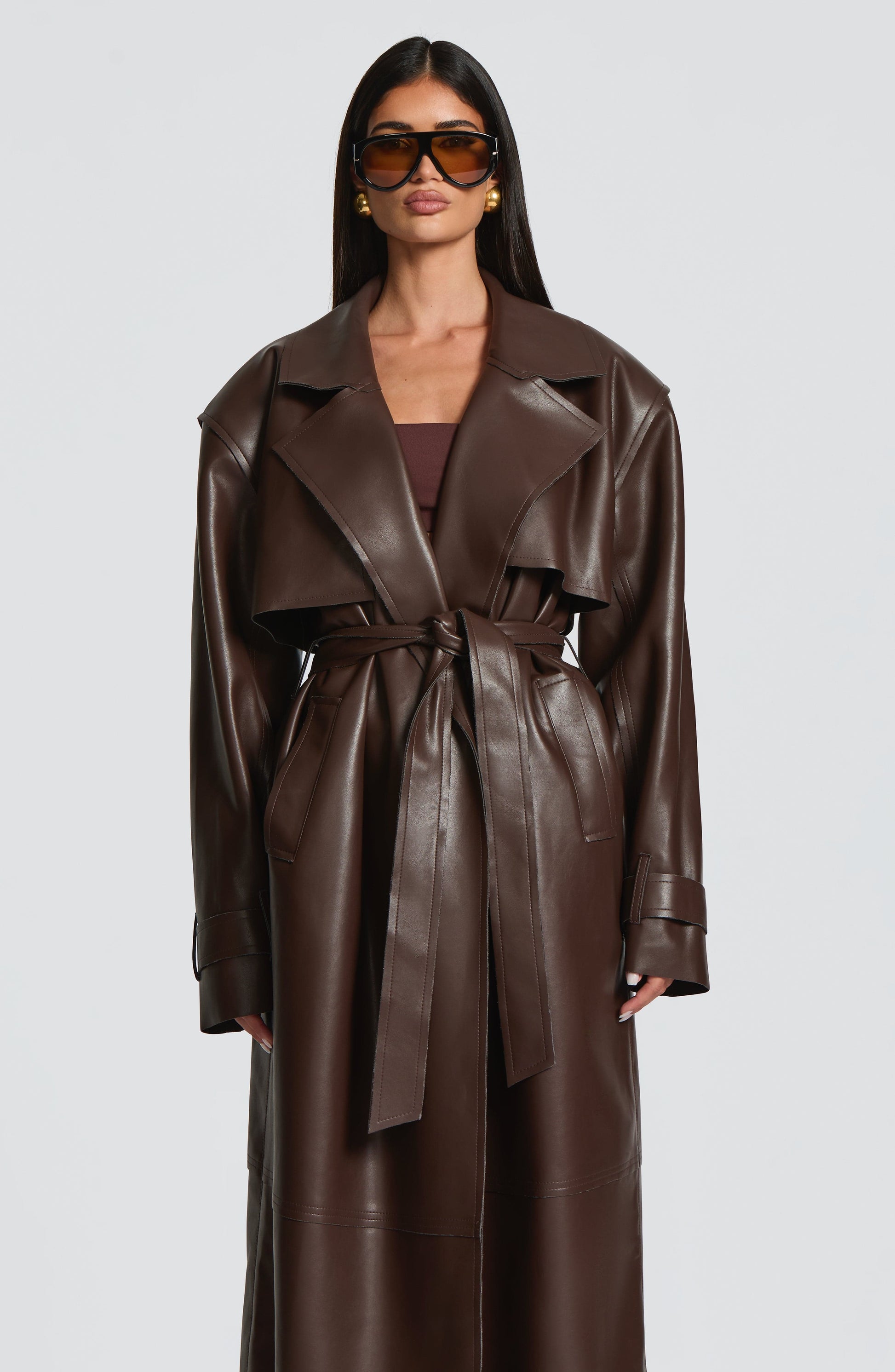 Bridget Trench Coat - Šljiva Smeđa