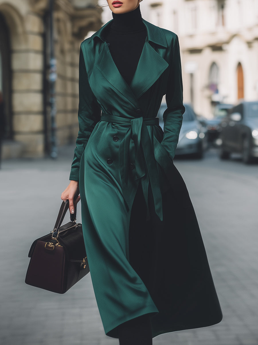 Emerald Satin Double Coat