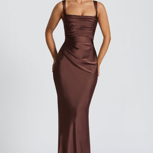 Calanthe Maxi Haljina - Šljiva Smeđa