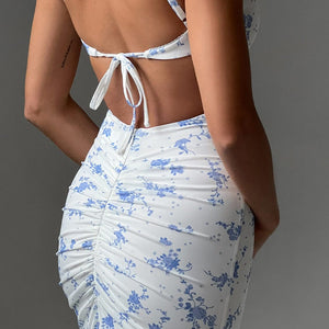 Caoimhe Maxi Haljina - Plavi Ditsy Uzorak