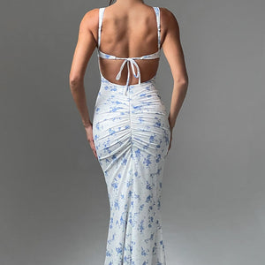 Caoimhe Maxi Haljina - Plavi Ditsy Uzorak