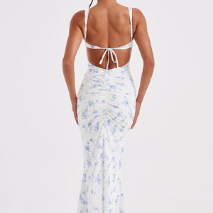 Caoimhe Maxi Haljina - Plavi Ditsy Uzorak