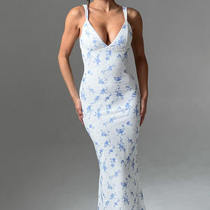 Caoimhe Maxi Haljina - Plavi Ditsy Uzorak