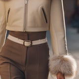 Zkrácená bunda s odnímatelným límcem