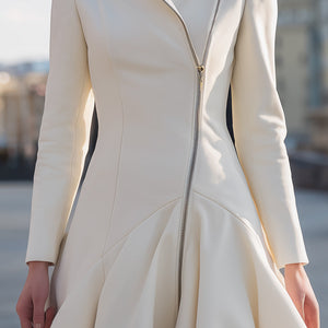 Asimetrična Peplum Haljina sa Zip Zatvaranjem