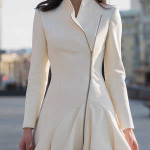 Asimetrična Peplum Haljina sa Zip Zatvaranjem