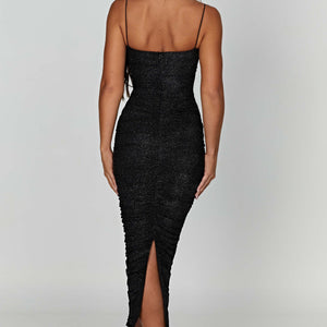 Gracie Maxi Haljina - Crna Sjajna