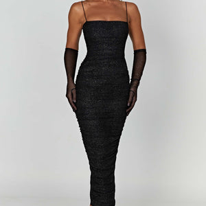 Gracie Maxi Haljina - Crna Sjajna