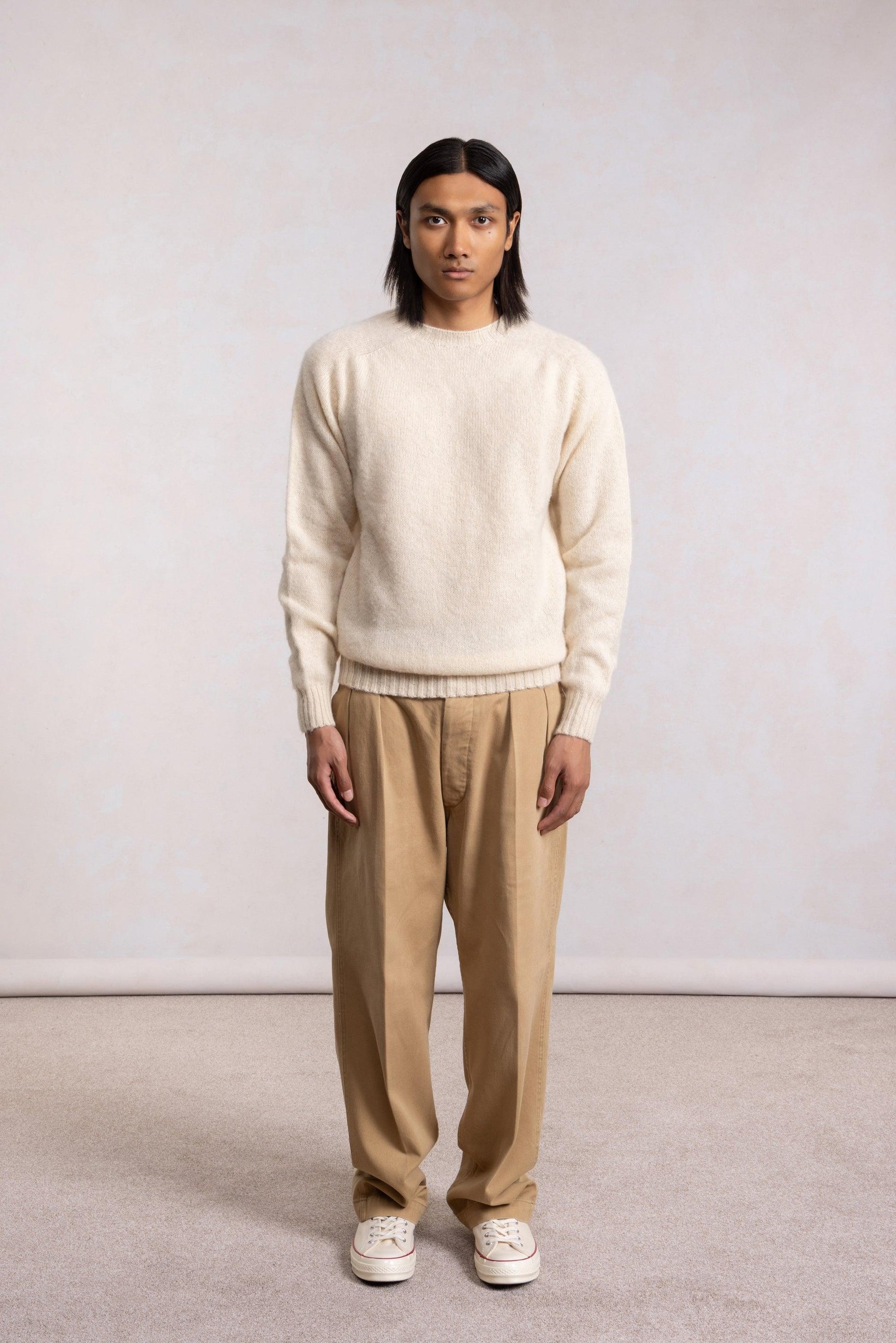 Pull Shaggy Dog od vune - Krem