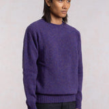 Fialový huňatý svetr