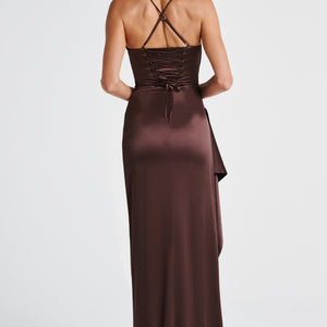 Helen Maxi Haljina - Šljivasto Smeđa