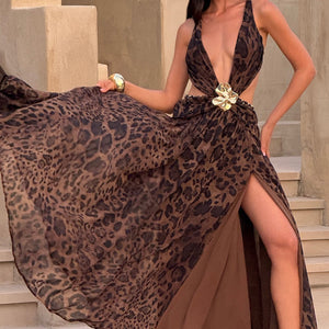 Indianna Maxi Haljina - Print s Leopardom